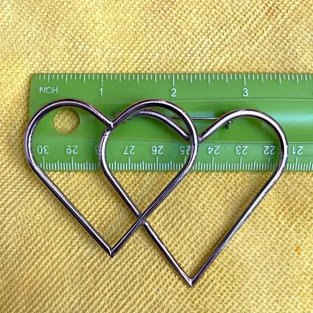 Two hearts vintage brooch  - Picture 7 of 8